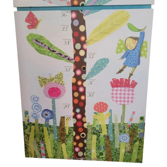 eeBoo Keepsake Floral Growth Chart with Milestone Stickers New Open Box - Picture 6 of 13